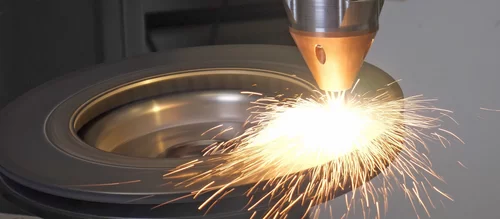 Laser cladding process on a brake disc by Laserline diode lasers