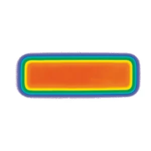Rectangular spot for welding application from an OTS optic shown as a heatmap by Laserline diode lasers