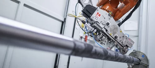 The process of tape laying with AFPT tape laying device by Laserline diode lasers