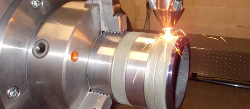 Laser cladding on a membrane wall with thermal laser spraying by Laserline diode lasers