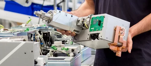 LDM parts in construction in the Laserline production hall by Laserline diode lasers