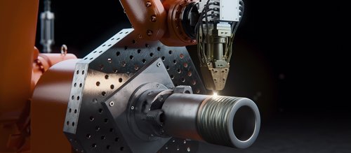 Laser cladding process on a tube in circular motion by Laserline diode lasers