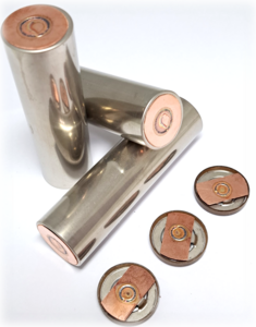 Battery contacts with 0,2 mm copper on 0,3 mm nickel plated steel welded with laser by Laserline diode lasers