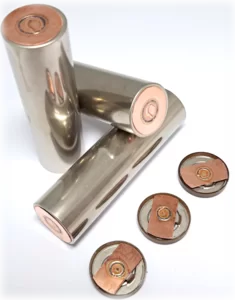 Battery contacts with 0,2 mm copper on 0,3 mm nickel plated steel welded with laser by Laserline diode lasers